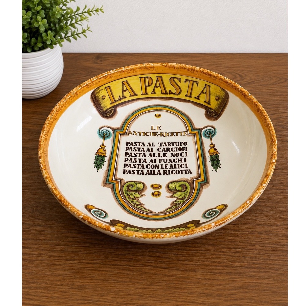 La Compagnia Dei Decori Italy Hand Painted Pasta Serving Bowl Le Antiche Ricette
